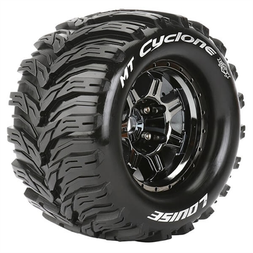 LOUISE RC MT-CYCLONE 1/8 SPORT 0" OFFSET HEX 17MM BLACK E-